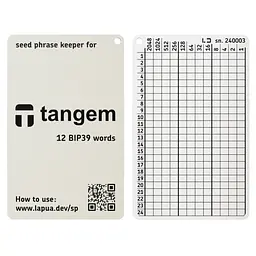 Мнемонічний планшет Lapua Seed phrase keeper for Tangem (LSPKT)
