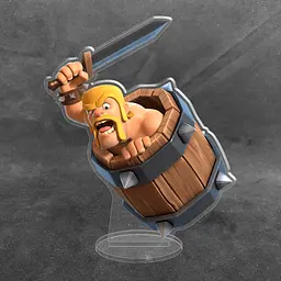 Акрилова колекційна фігурка Clash of Clans, Clash Royale Персонаж Варвар у бочці 15 см - мініатюра 2
