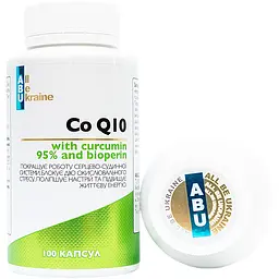 Коензим Q10 All be Ukraine Coq10 з куркуміном 100 капсул (ABU-02028) - мініатюра 4