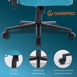 Ігрове крісло GamePro Size L Fabric Light Blue (FGC750LB) - мініатюра 19