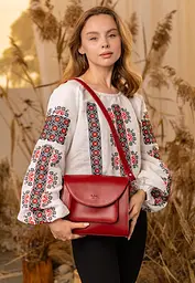 Жіноча шкіряна сумка Liv червоний краст - мініатюра 2