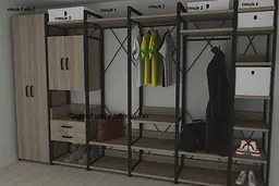 Шафа Гардероб Уні секція 1 серії Конект Ferrum-decor 220x60x50см Чорний метал ДСП Дуб Сонома Трюфель 32 мм (FRD-104502) - мініатюра 4