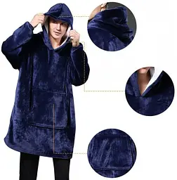 Толстовка-плед з капюшоном Huggle Hoodie двостороння - мініатюра 5