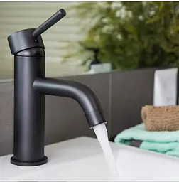 Змішувач для умивальника Rea Lungo black low чорний низький REA-B4102, Чорний - мініатюра 3