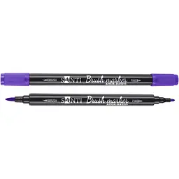 Маркер акварельний Santi Brush Marker SWB-13 глибокий фіолетовий двосторонній 6 шт. (391069)