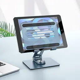 Підставка для ноутбука Hoco PH52 Might metal rotating tablet desktop holder Metal Gray - мініатюра 8