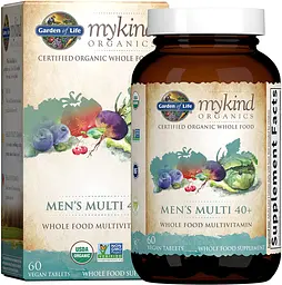 Вітаміни для чоловіків Garden of Life Men's Multi 40+ MyKind Organics 60 пігулок - мініатюра 2