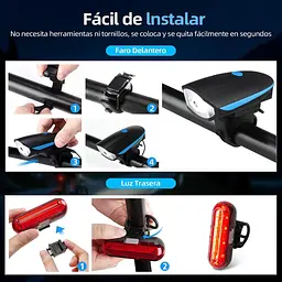 Велофари Gobikey USB із сигналізацією 120 дБ, передня та задня - мініатюра 4