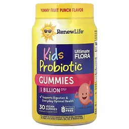 Пробіотики та пребіотики для дітей Renew Life Kids Tummy Gummy Prebiotics and Probiotics смак малини 30 жувальних цукерок