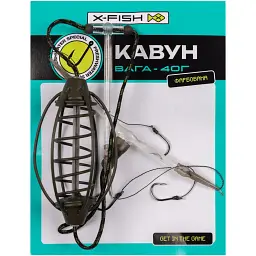 Оснащення X-Fish "Кавун" (New) фарбоване 40g 3 гачка 8 - мініатюра 2