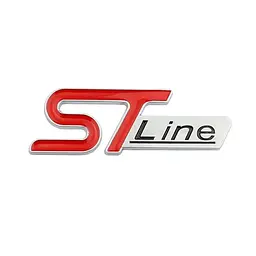 Емблема напис STLine для Ford червоний+срібло 96х35мм метал