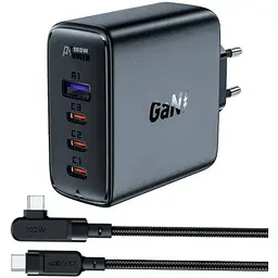 МЗП Acefast A37 PD100W+QC3.0 GaN (1USB-A/3C) + кабель Type-C to Type-C 2m Black
