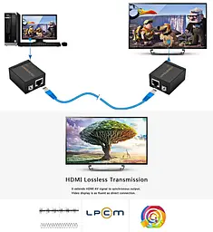 Пасивний подовжувач VGA сигналу до 60 м за витою парою Cat5e/6e - мініатюра 5