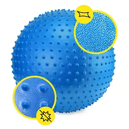 М'яч для фітнесу (фітбол) Cornix 65 см масажний Anti-Burst Blue XR-0483 - мініатюра 4