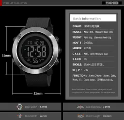 Наручний годинник Skmei 1434 Army Green Black ABS ring, 1434AGBK (18475) - мініатюра 5