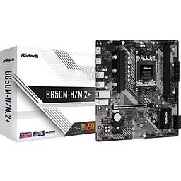 Материнська плата ASRock AM5 B650M-H/M.2+, B650, 2xDDR5, Int.Video (CPU), 4xSATA3, 2xM.2, 1xPCI-E 4.0 16x, 2xPCI-E 4.0 1x, 1x, 1x RTL8111H, 6xUSB3.2/6xUSB2.0, HDMI/DP, Micro ATX - мініатюра 2