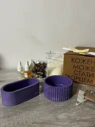 Подарунковий набір для створеня 2х свічок фіолетовий - мініатюра 3