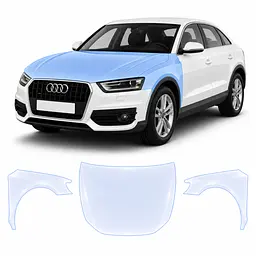 Антигравійна захисна бронеплівка за лекалами для Audi Q3 8U 2011-2018 - капот і передні крила