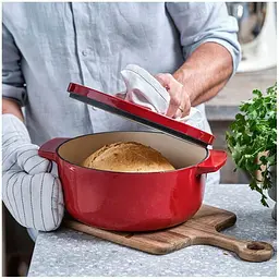 Каструля KitchenAid Cast Iron чавунна з кришкою 26 см 5.2 л червона (CC006060-001) - мініатюра 8