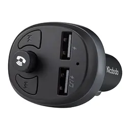 Адаптер - зарядне на 2 порти + FM-трансмітер McDodo Bluetooth FM Car Charger CC-6880 - мініатюра 3