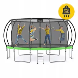 Батут із внутрішньою сіткою 4FIZJO PRO 16FT 496 см Black/Green (P-5907739319241) - мініатюра 5