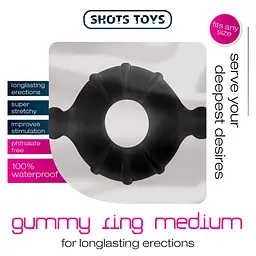 Ерекційне кільце Shots Gummy Ring, 4 см (чорний) - мініатюра 2