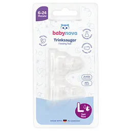 Силіконова соска Baby-Nova, кругла, для каші, 0+ міс., 2 шт. (3961160)