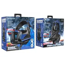 Навушники Borofone Gaming LED Racing headphones Hi-Res BO101 чорно червоні - мініатюра 6