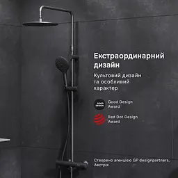 Душова система ShowerSpot з термостатом Am.Pm Like black matt F0780422, Чорний матовий - мініатюра 6