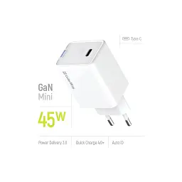 Зарядний пристрій ColorWay GaN Mini 45W PD Port PPS USB-C white (CW-CHS057PD-WT) - мініатюра 7