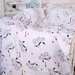 Комплект постільної білизни MirSon Бязь Kids Time 20-0040 Cute white zebra 143x210 см (2200009640247) - мініатюра 3