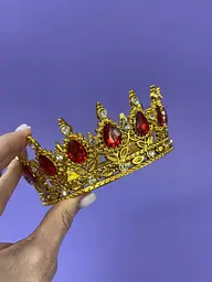 Корона золота з камінцями в асортименті, діаметр 12,5 см - мініатюра 2