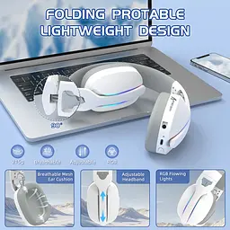 Ігрова гарнітура Attack Shark L90 Wireless,2.4GHz/Bluetooth/3.5mm PS4/PS5/Switch/Xbox/Mac/PC White - мініатюра 8