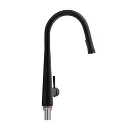 Змішувач для кухні Qtap Evicka з висувним виливом QTEVI9135103UB Black Matt, Чорний матовий