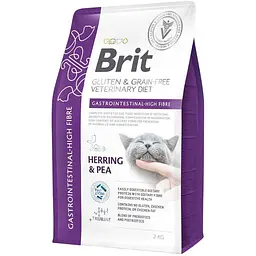 Корм сухий Brit VetDiet Cat Gastrointestinal High Fibre для котів з підвищеним вмістом клітковини з оселедцем 2 кг
