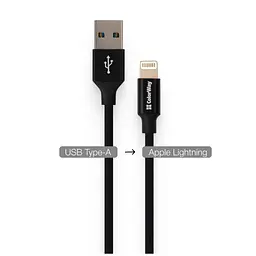 Дата кабель USB 2.0 AM to Lightning 1.0m black ColorWay (CW-CBUL004-BK) - мініатюра 5