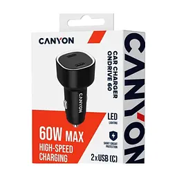 Зарядное устройство для Canyon 2xUSB-C PD60W black (CNE-CCABR3CC) - миниатюра 5