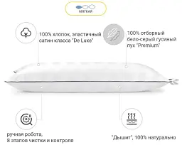 Подушка пухова MirSon Hand Made Royal Pearl №906 низька 50х50 см біла (2200003279122) - мініатюра 4