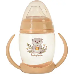 Поїльник Baby Team з силіконовим спаутом і ручками 250 мл помаранчевий (5004)