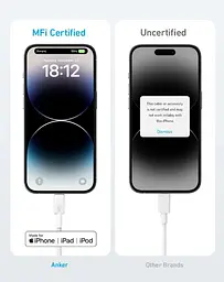 Кабель Lightning Anker USB-C to Lightning 1.8m Білий (A81B6H21) - мініатюра 4