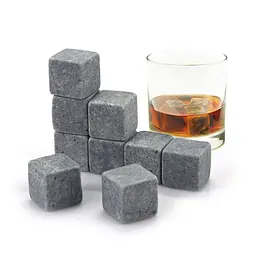 Камені для охолодження напоїв Whiskey Stones, стеатитові кубики, набір 9 шт з чохлом - мініатюра 2