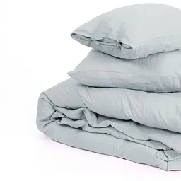 Простирадло на резинці MirSon Linen Caspian Льон 80х200 см сіро-блакитне (2200008248604) - мініатюра 4
