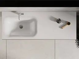 Умивальник Miraggio JESSEL 1200 L (0001057) Miramarble, Глянцевий, Накладний/Врізний/Над пральною машиною, Білий - мініатюра 7