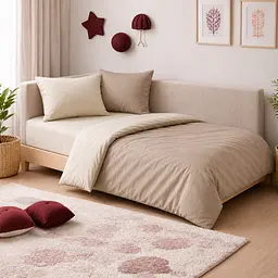 Дитяча постільна білизна MIRSON JUNIOR фланель Milk/Cappuchino 150х220см (2200012802168) - мініатюра 3
