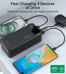 УМБ Choetech 40000mAh, 22,5W PD QC3.0, USB-C In/out, 2xUSB-A Li-pol чорна (B731-ACBK)