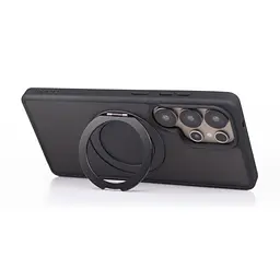 Противоударный чехол-панель для Samsung Galaxy S25 Ultra 5G, Unit Stand2, черный, силикон + поликарбонат, защита всего корпуса, с подставкой, поддержка магнитных держателей и беспроводной зарядки (MagSafe), ArmorStandart (ARM89562) - мініатюра 4