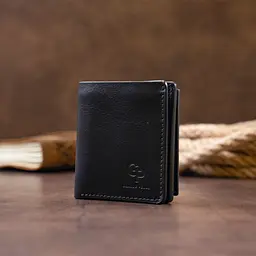 Вертикальне глянсове портмоне з накладною монетницею Grande Pelle 11332 синє - мініатюра 8