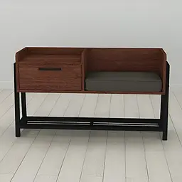 Банкетка з тумбочкою Ferrum-decor Бланка 540x1000x320 метал Чорний ДСП Венге 16 мм (FRD-105310)