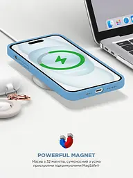 Силиконовый чехол с MagSafe для Apple iPhone 15, ICON2 MagCase, голубой, противоударный, панель с мягкой подкладкой, защита всего корпуса, поддержка беспроводной зарядки, совместим с защитными стеклами и пленками, ArmorStandart (ARM77012) - мініатюра 9