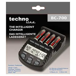 Зарядний пристрій Technoline (BC700) інтелектуальний - 4 канали, Чорний - мініатюра 4